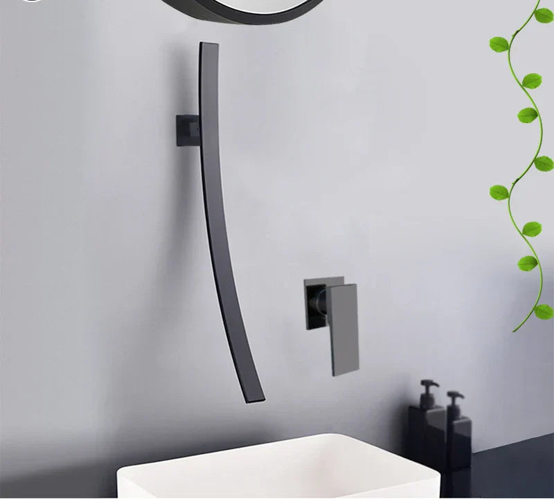 Space-Saving Wall-Mount Ceramic Disc Valve Bathroom Faucet