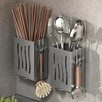 Space-Saving Wall-Mounted Draining Cutlery Organizer