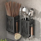 Space-Saving Wall-Mounted Draining Cutlery Organizer