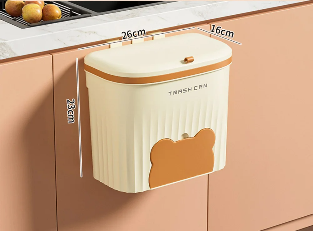 Space-Saving Wall-Mounted Odor-Control Trash Can