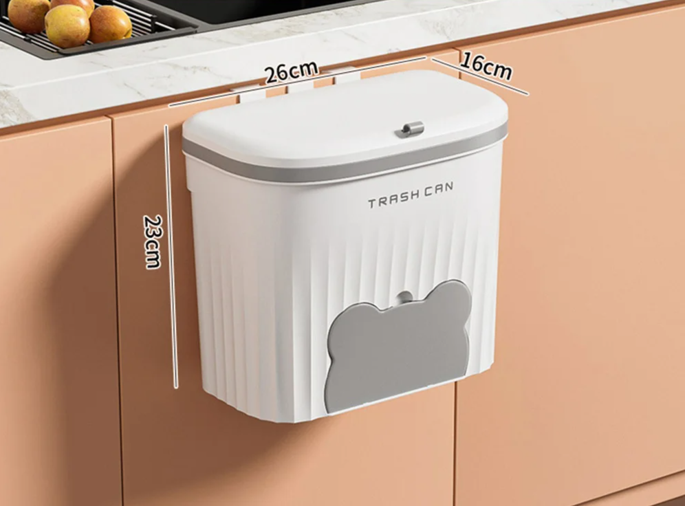 Space-Saving Wall-Mounted Odor-Control Trash Can