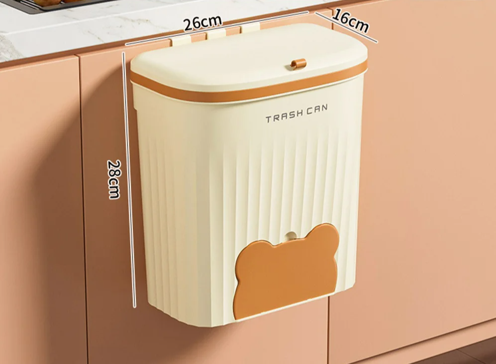 Space-Saving Wall-Mounted Odor-Control Trash Can