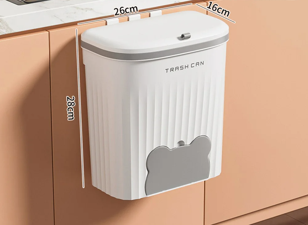 Space-Saving Wall-Mounted Odor-Control Trash Can