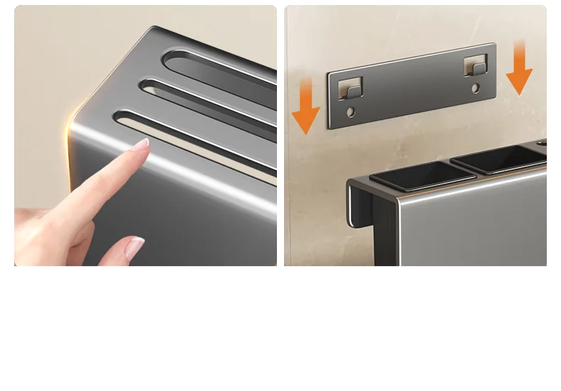 Space-Saving Wall-Mounted Stainless Steel Knife Holder (Integrated Cutting Board Rack)