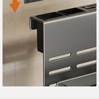 Space-Saving Wall-Mounted Stainless Steel Knife Holder (Integrated Cutting Board Rack)
