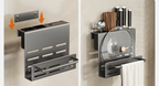 Space-Saving Wall-Mounted Stainless Steel Knife Holder (Integrated Cutting Board Rack)