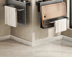 Space-Saving Wall-Mounted Stainless Steel Knife Holder (Integrated Cutting Board Rack)