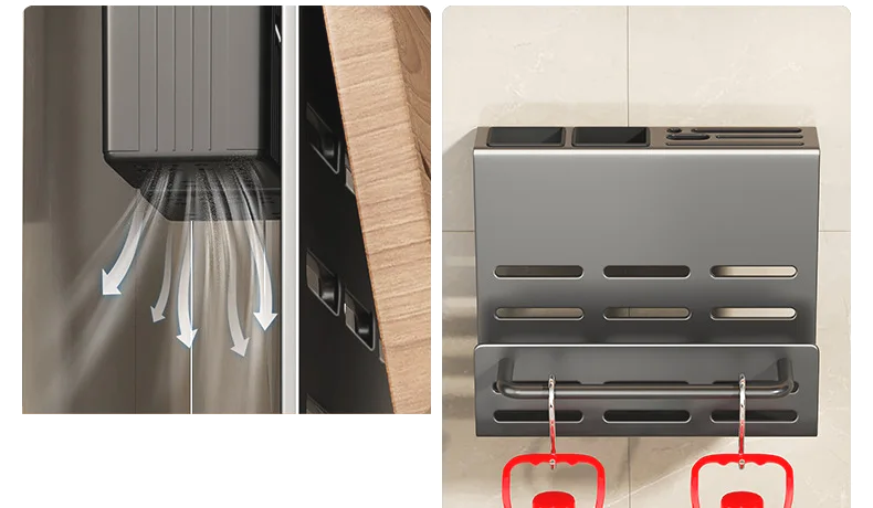 Space-Saving Wall-Mounted Stainless Steel Knife Holder (Integrated Cutting Board Rack)