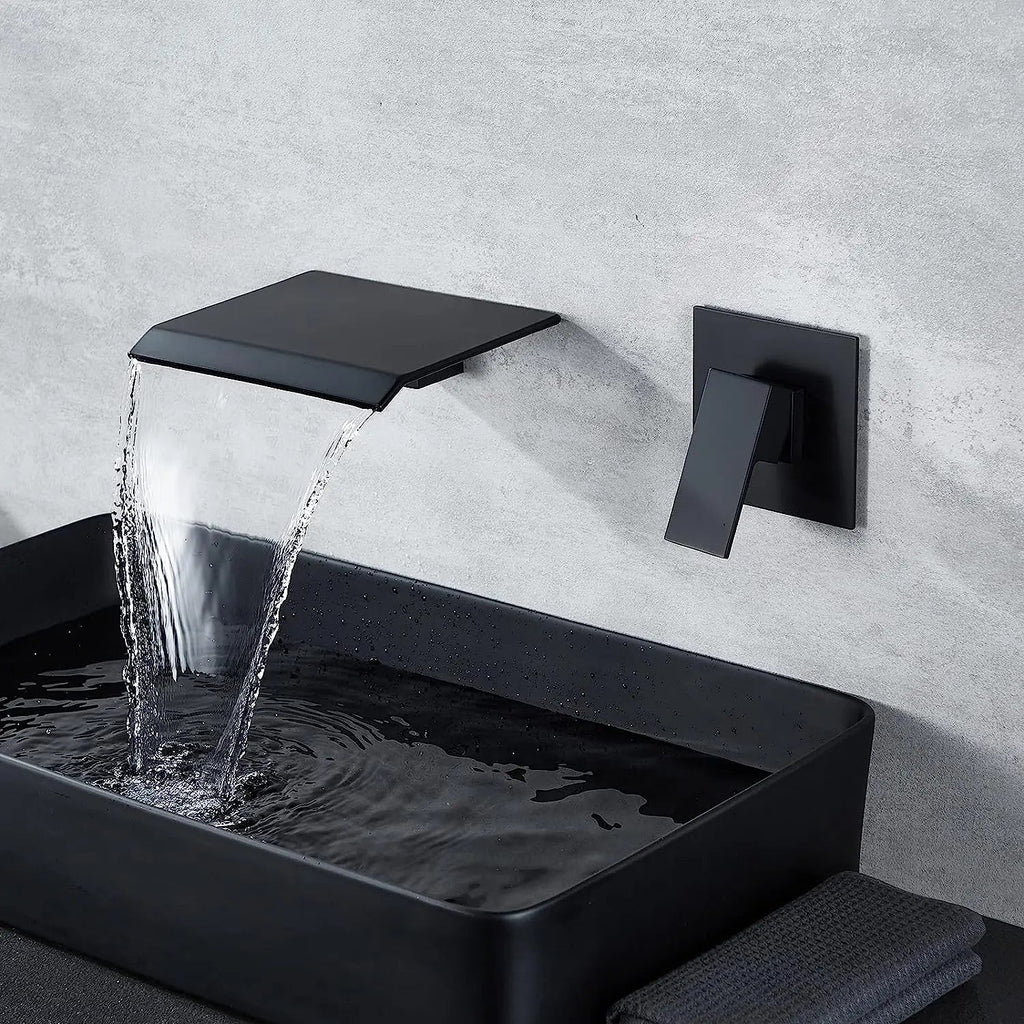 Splash-Reducing Ceramic Disc Waterfall Faucet (Wall Or Deck Mount)