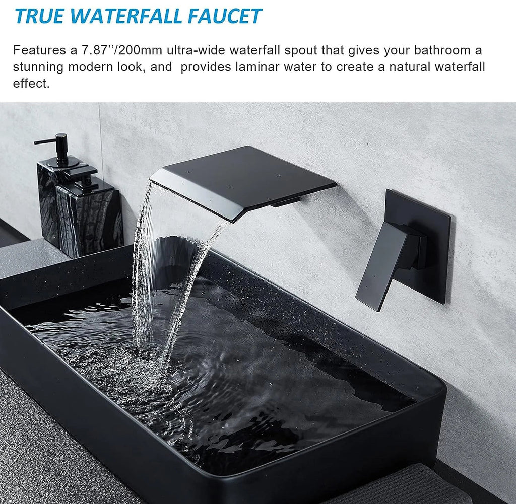 Splash-Reducing Ceramic Disc Waterfall Faucet (Wall Or Deck Mount)