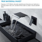 Splash-Reducing Ceramic Disc Waterfall Faucet (Wall Or Deck Mount)