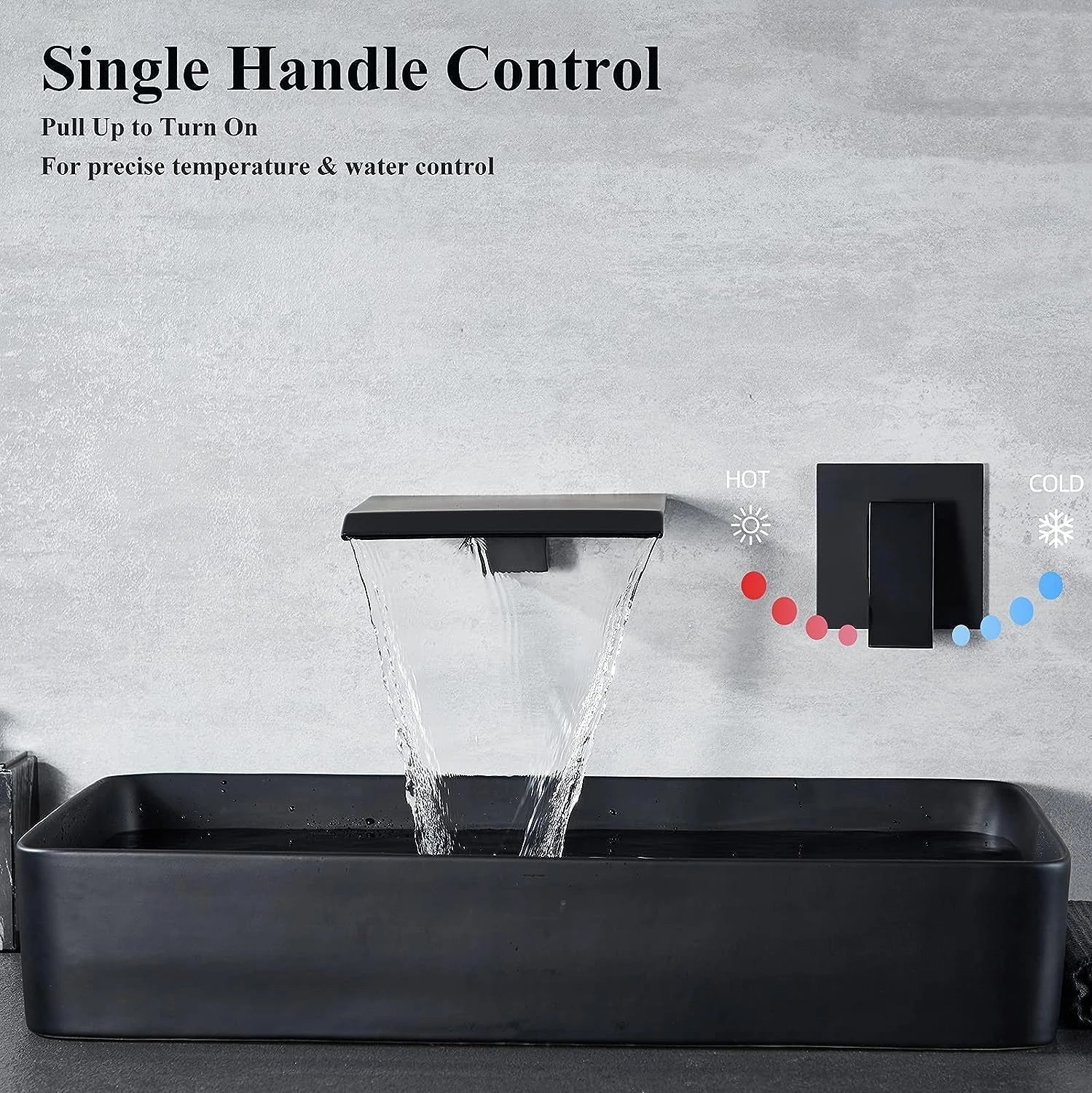 Splash-Reducing Ceramic Disc Waterfall Faucet (Wall Or Deck Mount)