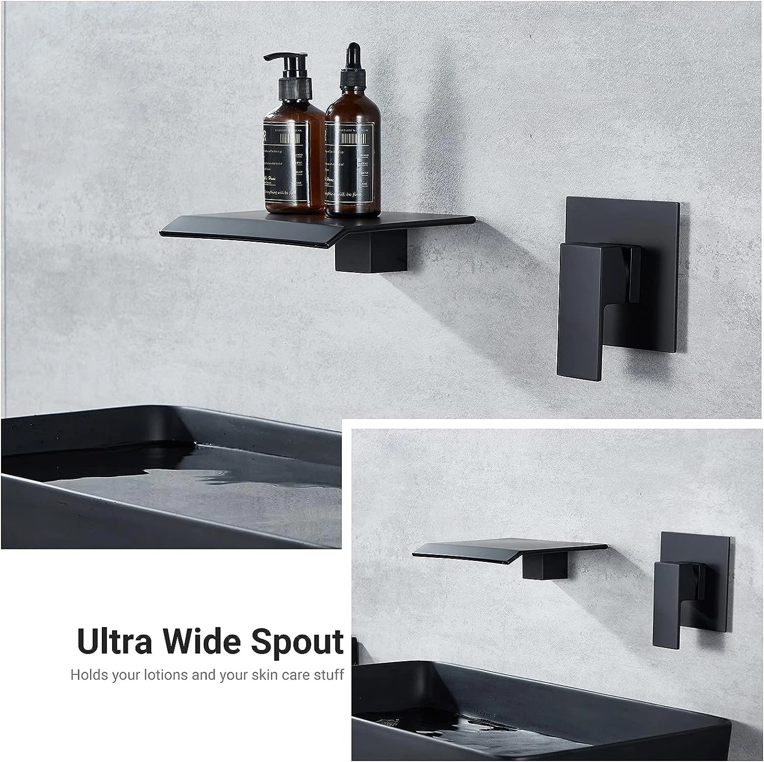 Splash-Reducing Ceramic Disc Waterfall Faucet (Wall Or Deck Mount)