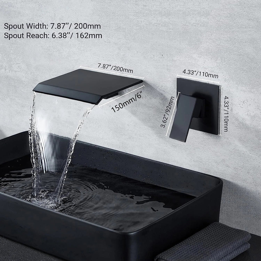 Splash-Reducing Ceramic Disc Waterfall Faucet (Wall Or Deck Mount)