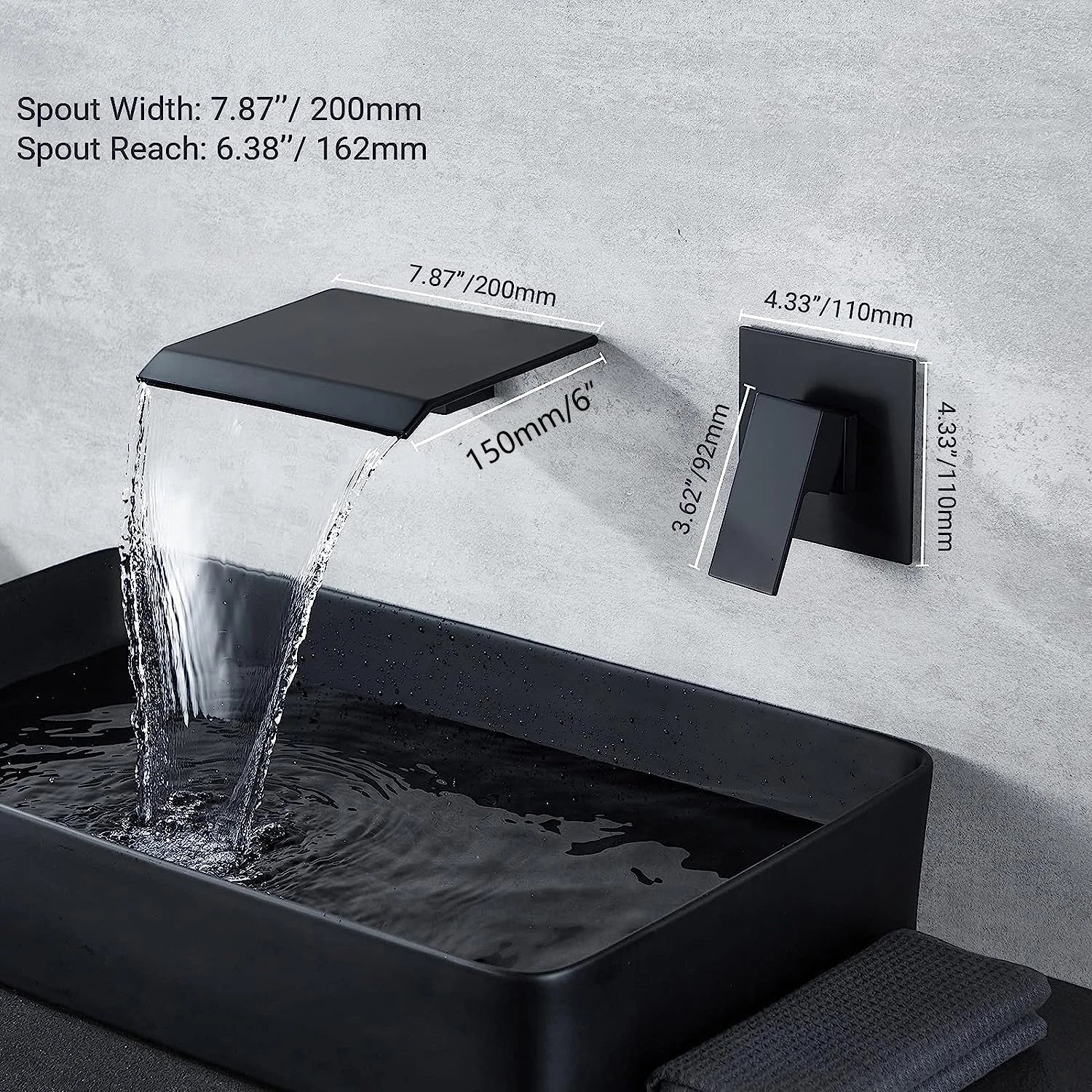 Splash-Reducing Ceramic Disc Waterfall Faucet (Wall Or Deck Mount)