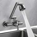 Stainless Steel 360° Swivel 4-Spray Kitchen Faucet (Wall-Mount)