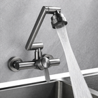 Stainless Steel 360° Swivel 4-Spray Kitchen Faucet (Wall-Mount)