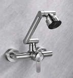 Stainless Steel 360° Swivel 4-Spray Kitchen Faucet (Wall-Mount)