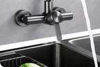 Stainless Steel 360° Swivel 4-Spray Kitchen Faucet (Wall-Mount)