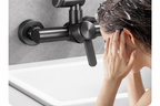 Stainless Steel 360° Swivel 4-Spray Kitchen Faucet (Wall-Mount)