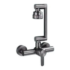 Stainless Steel 360° Swivel 4-Spray Kitchen Faucet (Wall-Mount)