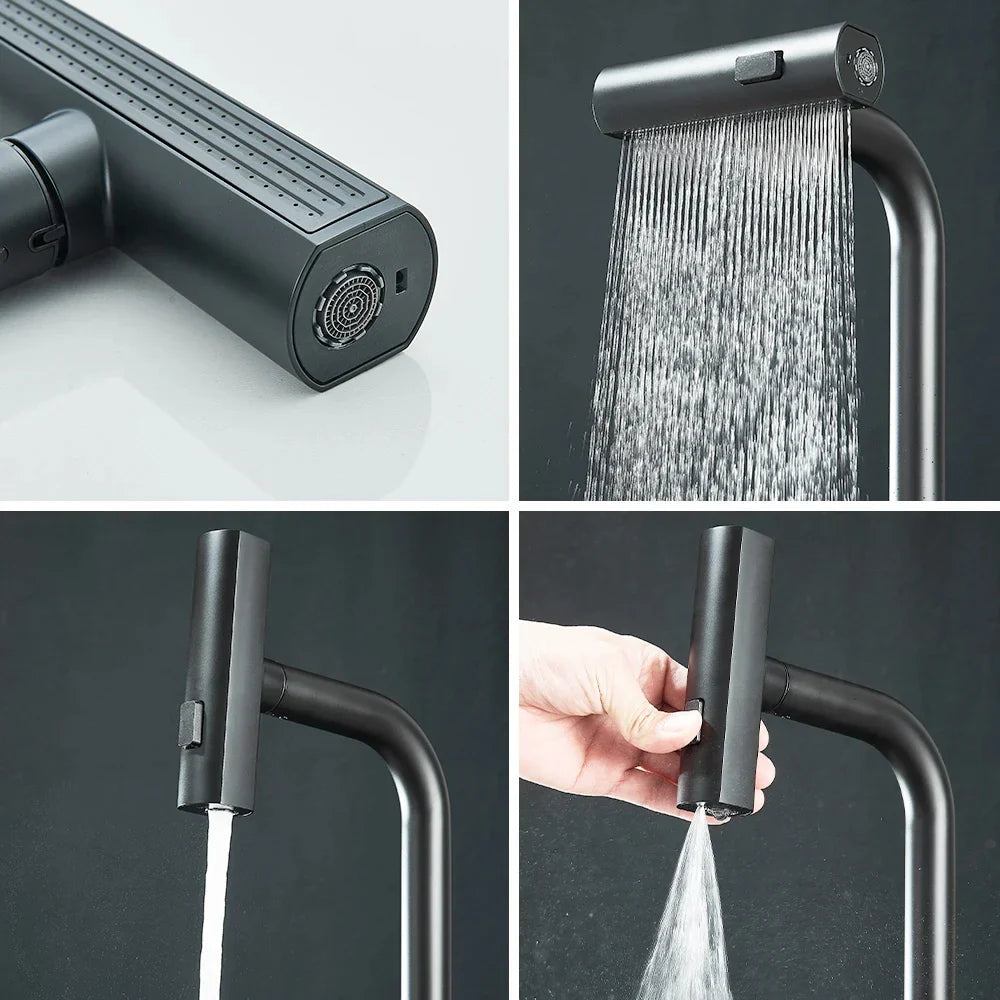 Stainless Steel 360° Swivel Pull-Down Kitchen Faucet