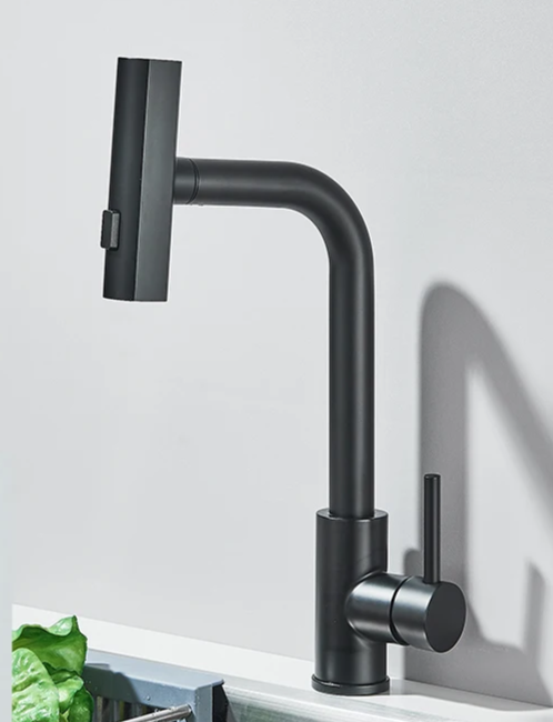 Stainless Steel 360° Swivel Pull-Down Kitchen Faucet