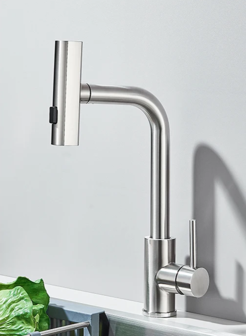Stainless Steel 360° Swivel Pull-Down Kitchen Faucet