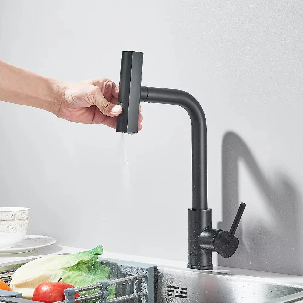 Stainless Steel 360° Swivel Pull-Down Kitchen Faucet