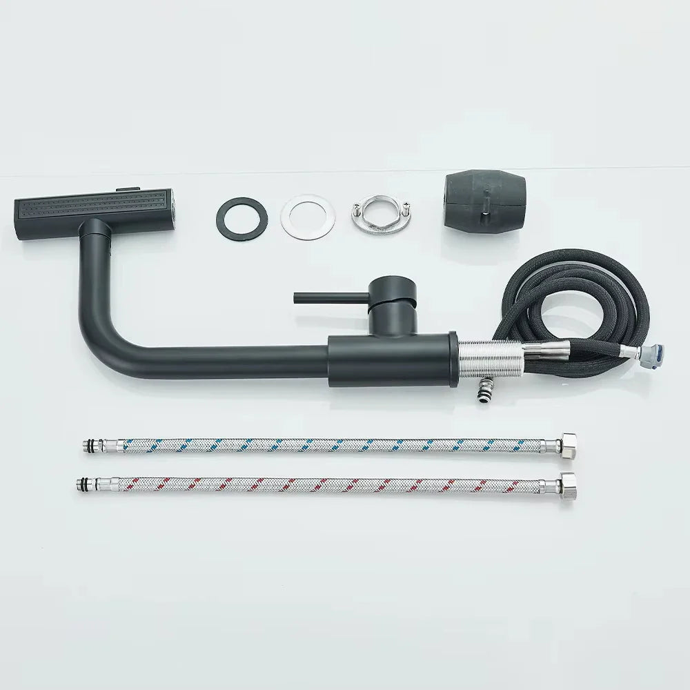 Stainless Steel 360° Swivel Pull-Down Kitchen Faucet