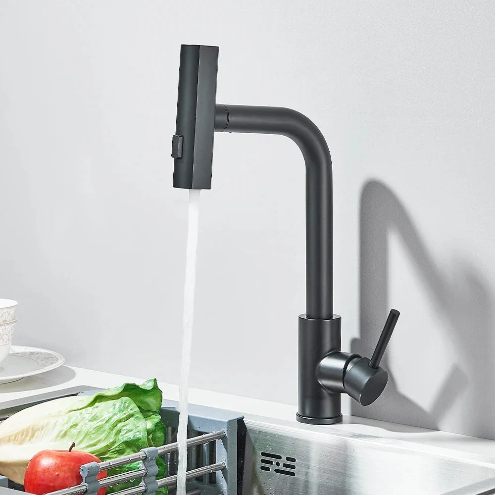 Stainless Steel 360° Swivel Pull-Down Kitchen Faucet