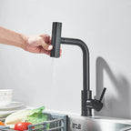 Stainless Steel 360° Swivel Pull-Down Kitchen Faucet