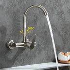 Stainless Steel 360° Swivel Wall-Mounted Kitchen Faucet (Single-Handle)