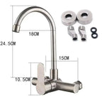 Stainless Steel 360° Swivel Wall-Mounted Kitchen Faucet (Single-Handle)