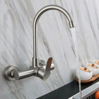 Stainless Steel 360° Swivel Wall-Mounted Kitchen Faucet (Single-Handle)