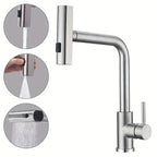 Stainless Steel 6-Function Pull-Out Kitchen Faucet