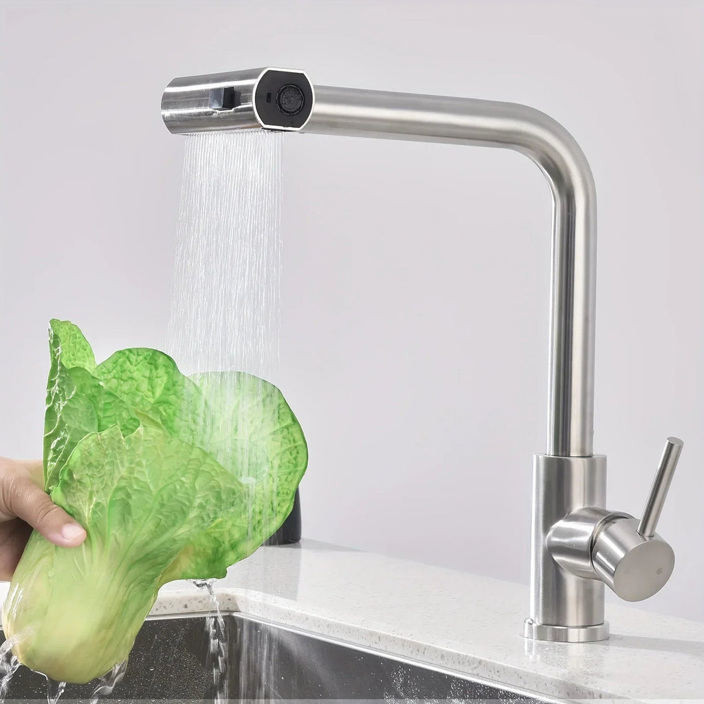 Stainless Steel 6-Function Pull-Out Kitchen Faucet