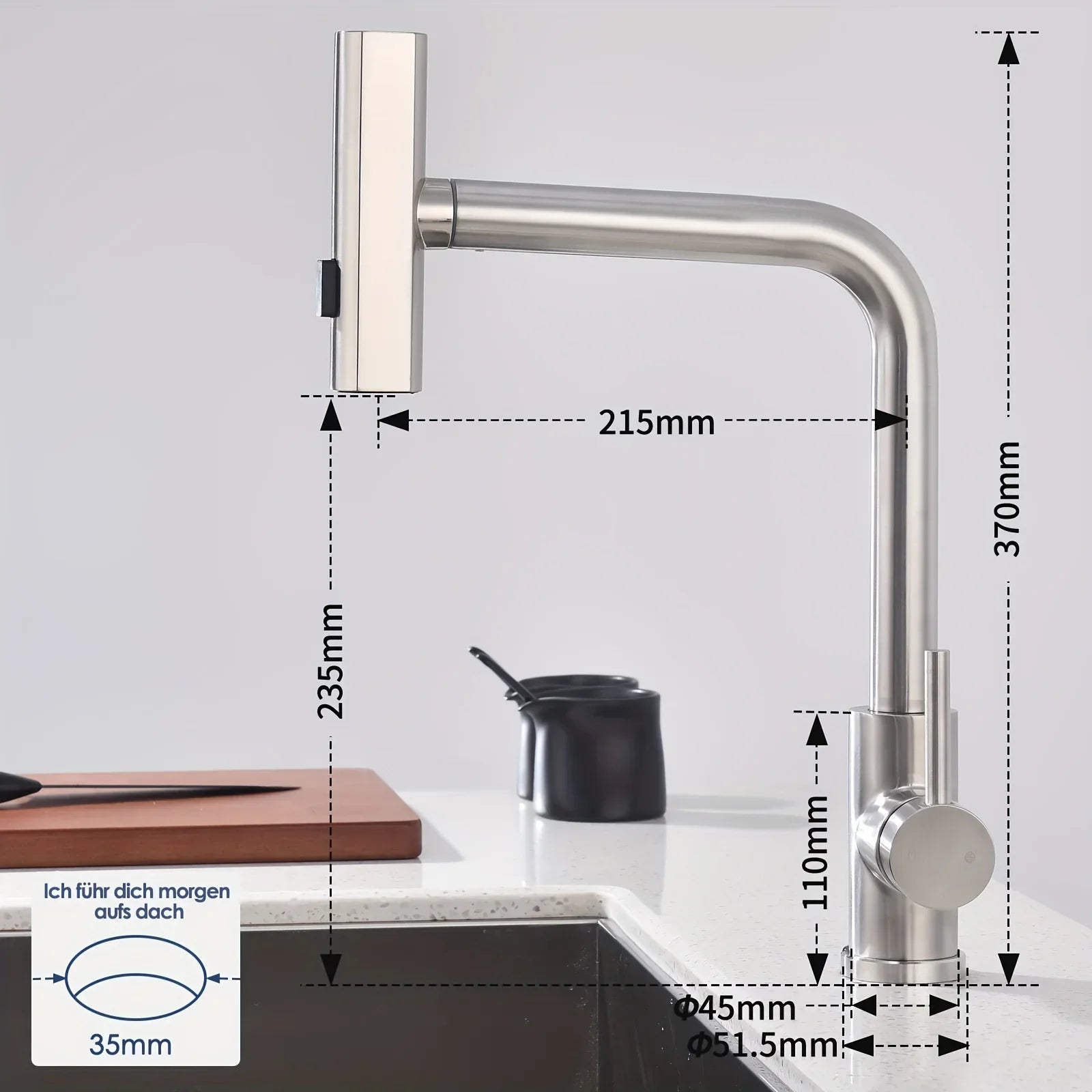 Stainless Steel 6-Function Pull-Out Kitchen Faucet
