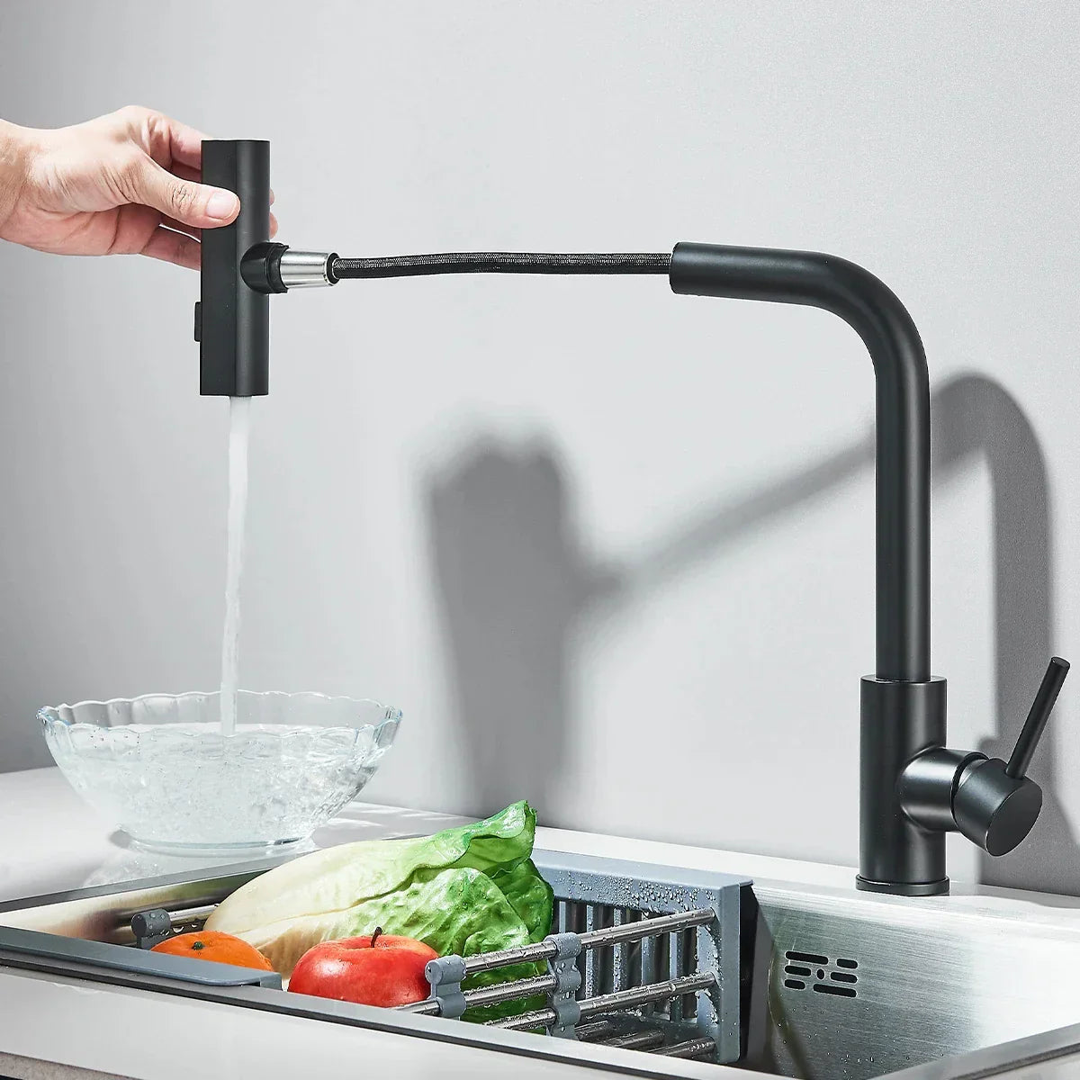 Stainless Steel 6-Function Pull-Out Kitchen Faucet