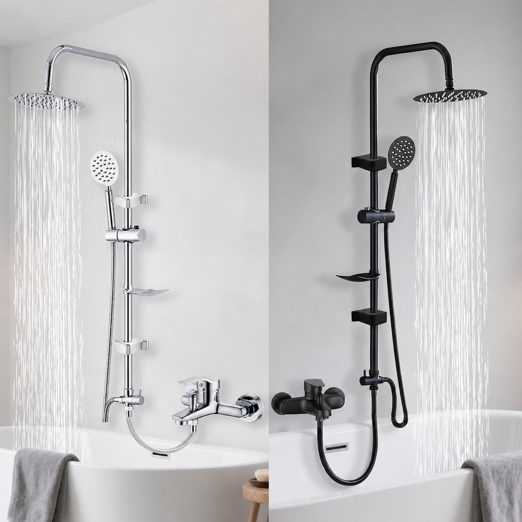 Stainless Steel Adjustable Rainfall & Handheld Bathtub Shower System