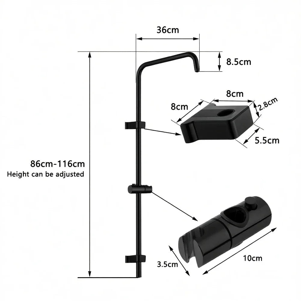 Stainless Steel Adjustable Rainfall & Handheld Bathtub Shower System