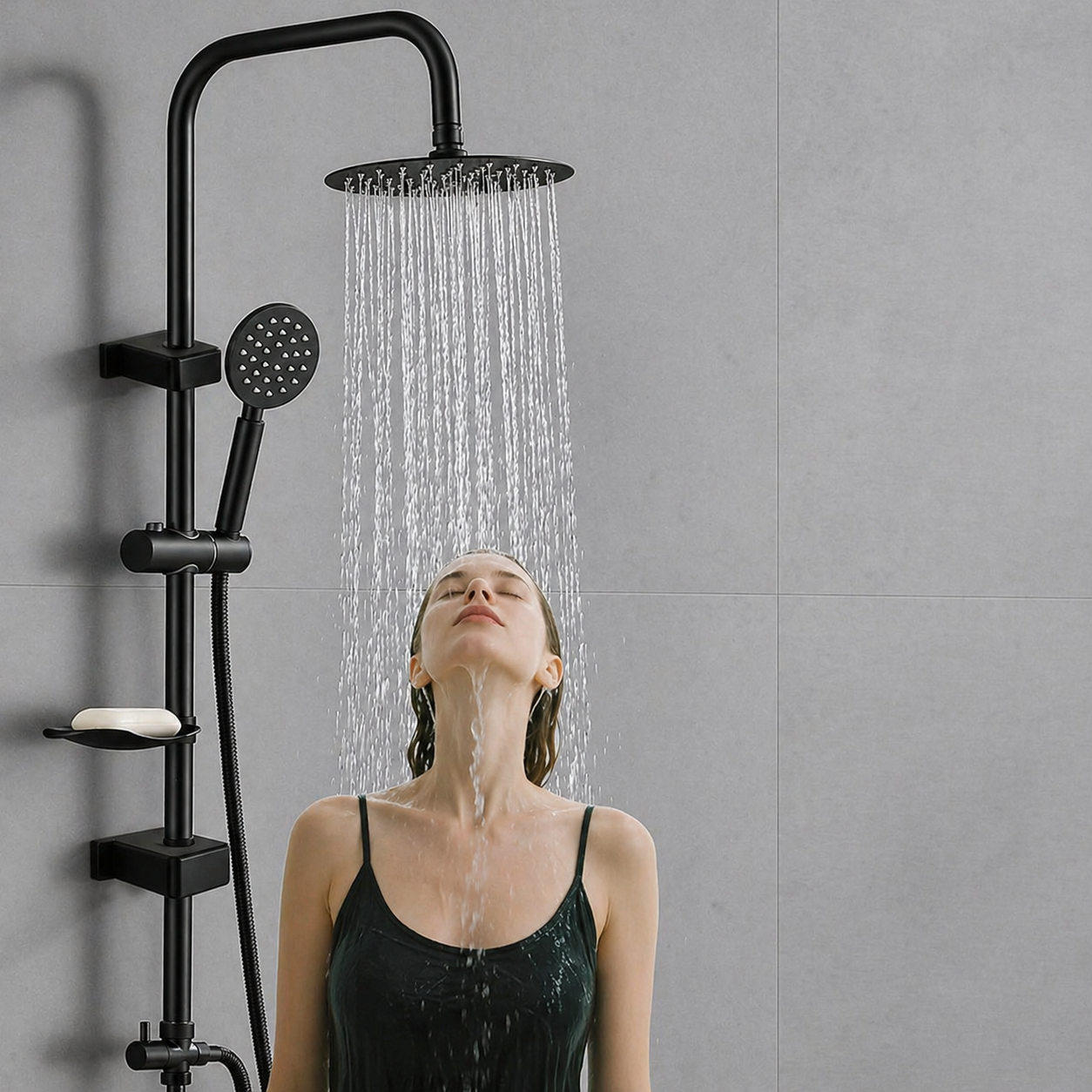 Stainless Steel Adjustable Rainfall & Handheld Bathtub Shower System