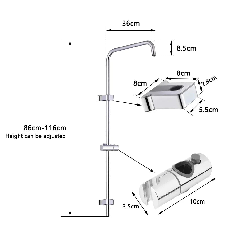 Stainless Steel Adjustable Rainfall & Handheld Bathtub Shower System
