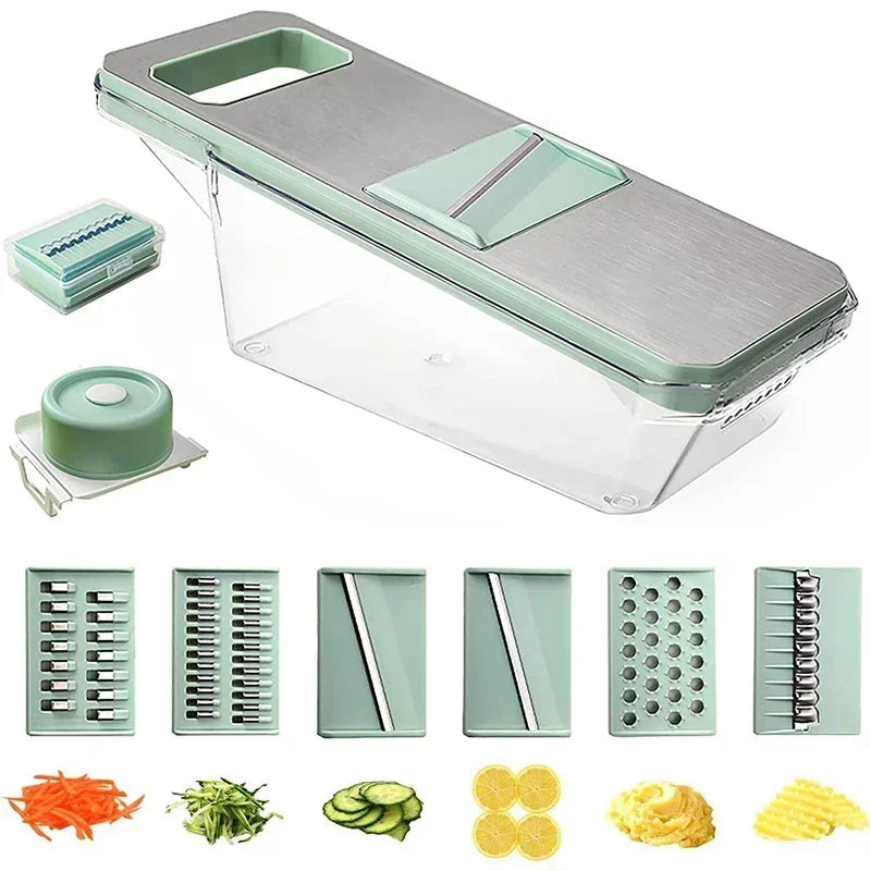 Stainless Steel Blades 6-in-1 Vegetable Slicer & Grater