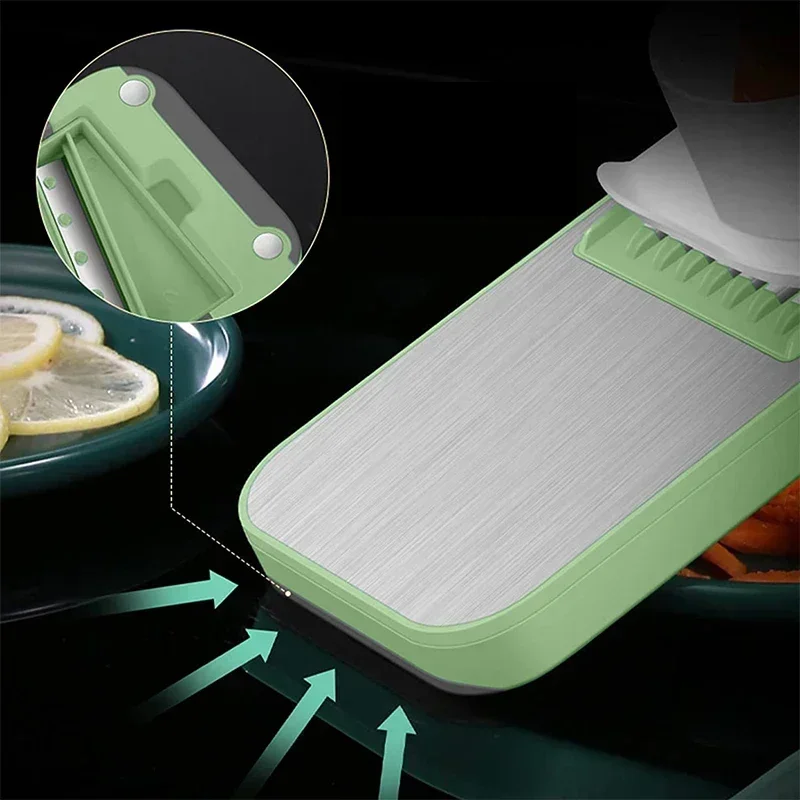 Stainless Steel Blades 6-in-1 Vegetable Slicer & Grater
