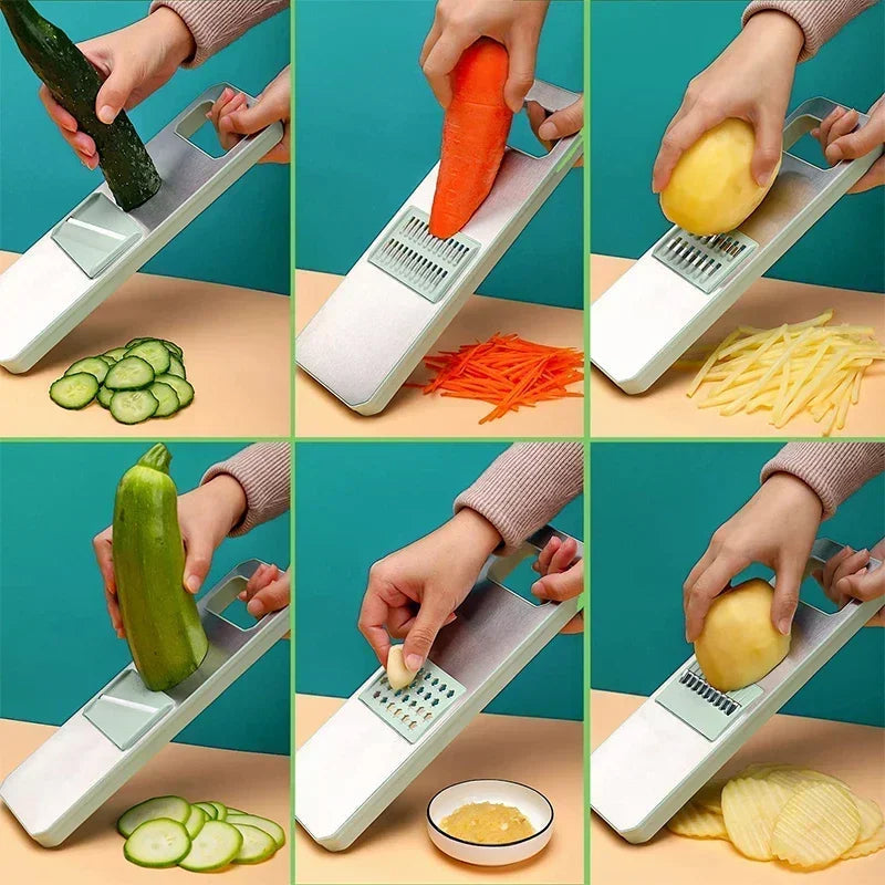 Stainless Steel Blades 6-in-1 Vegetable Slicer & Grater