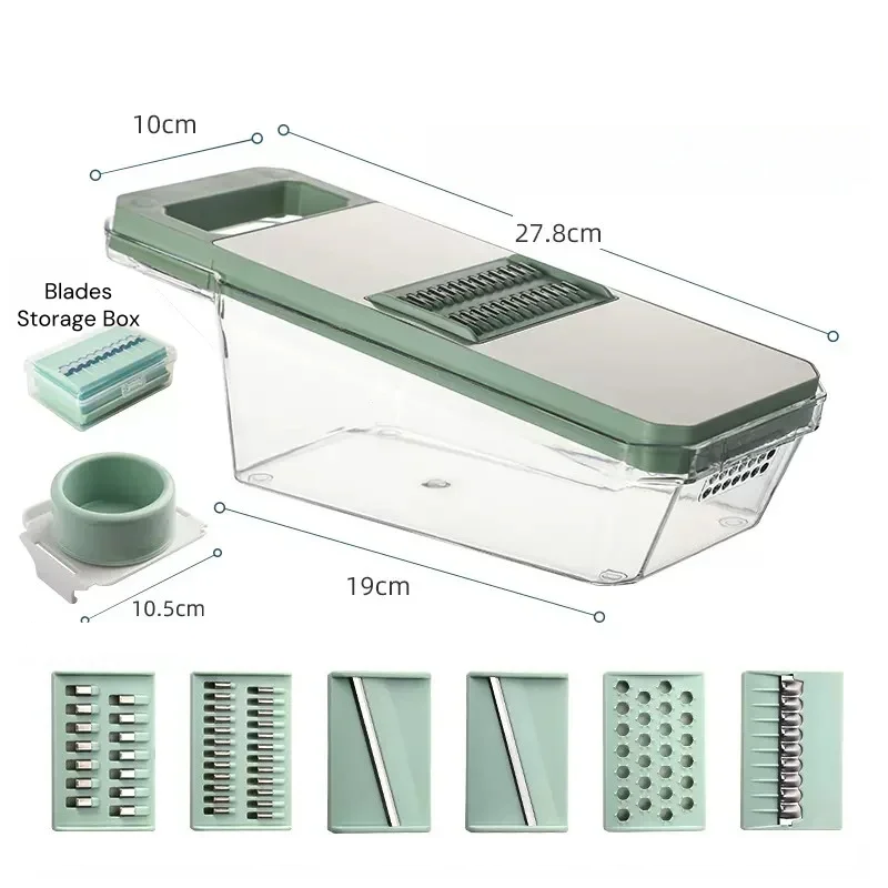 Stainless Steel Blades 6-in-1 Vegetable Slicer & Grater