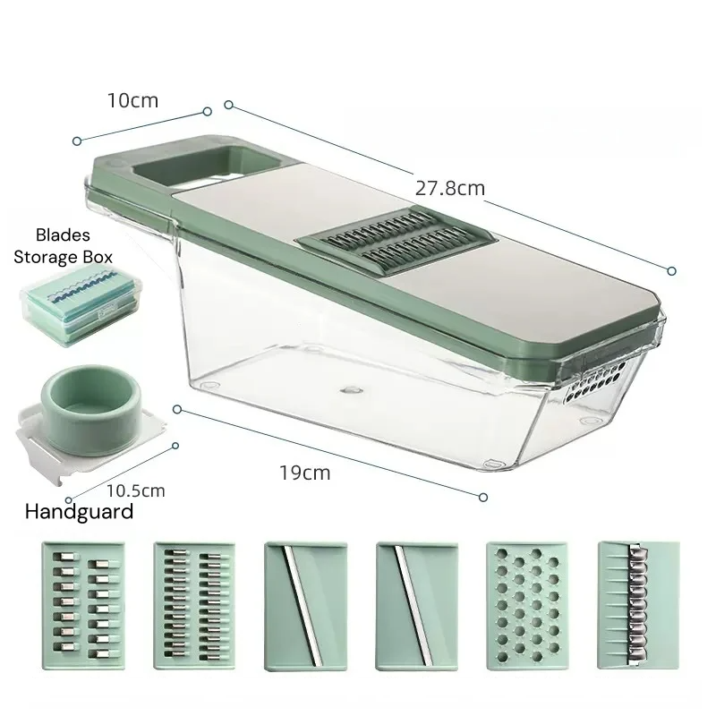 Stainless Steel Blades 6-in-1 Vegetable Slicer & Grater