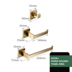 Stainless Steel Brushed Matte Bathroom Hardware Set (Wall-Mounted)