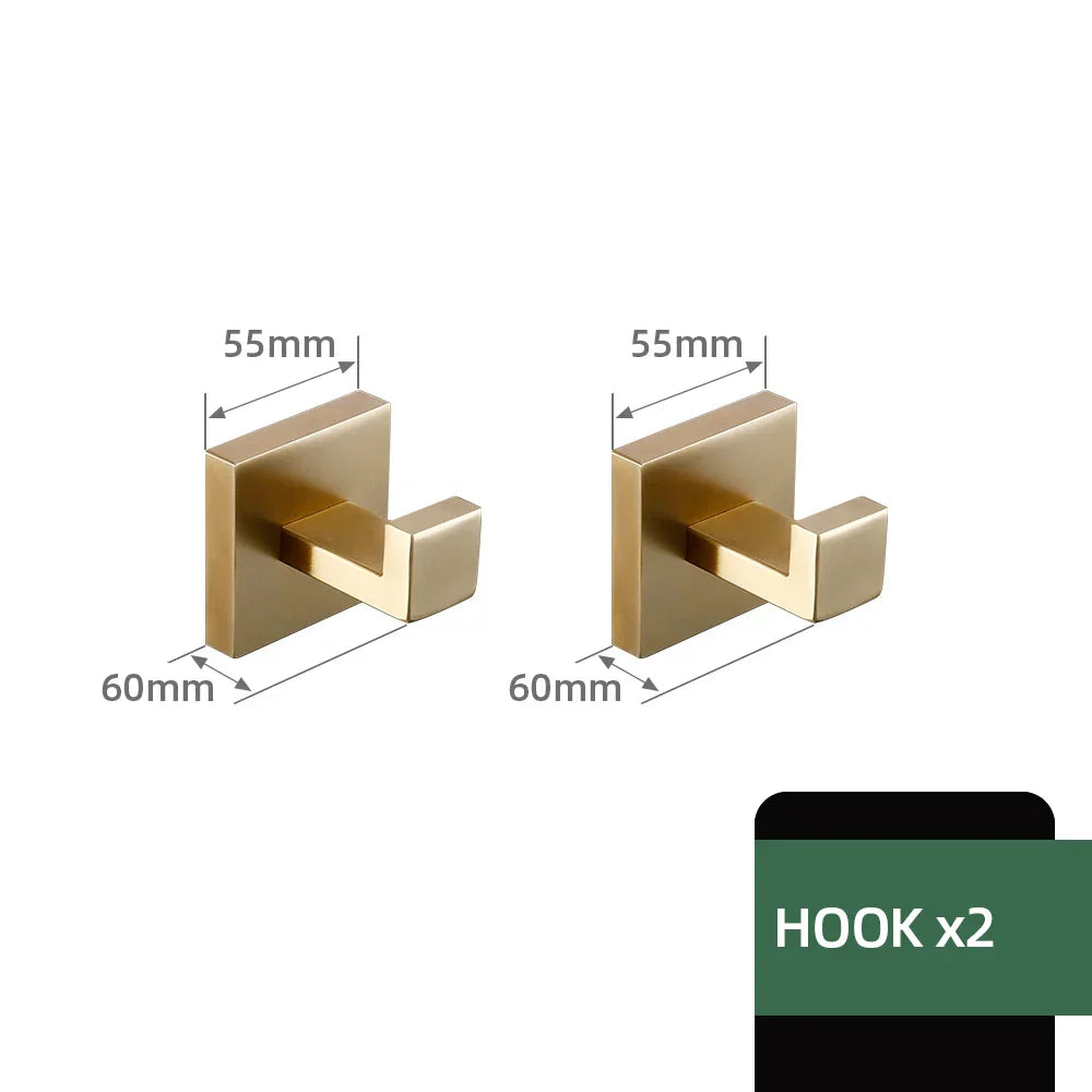 Stainless Steel Brushed Matte Bathroom Hardware Set (Wall-Mounted)